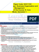 Sample Paper Business Organisation B.Com (Prog)