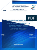 Actividad MC Nro 7 Los Valores Sociales, Políticos, Los Nuevos Desafios y La Configuracion de Los Actores Sociales Javier Villarroel 12294982