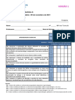 Versão 1: Avaliação de Física e Química A