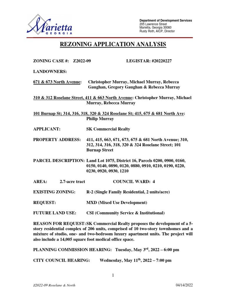 Marietta MixedUse Proposal PDF Zoning Land Management