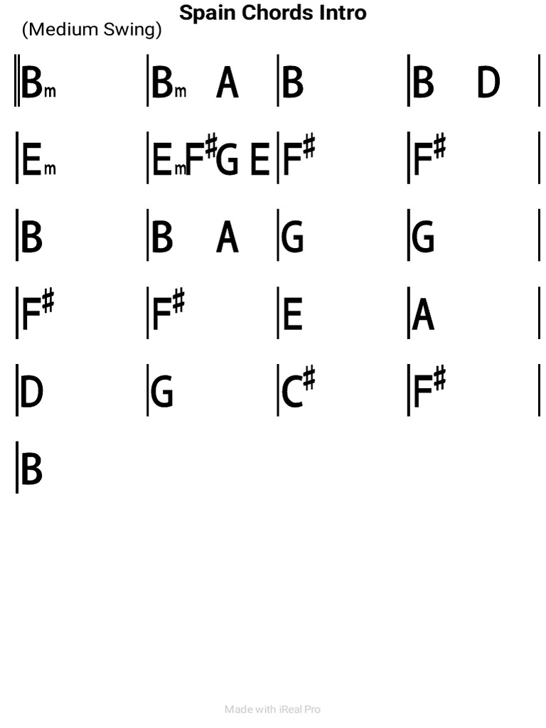 Spain Chords Intro PDF