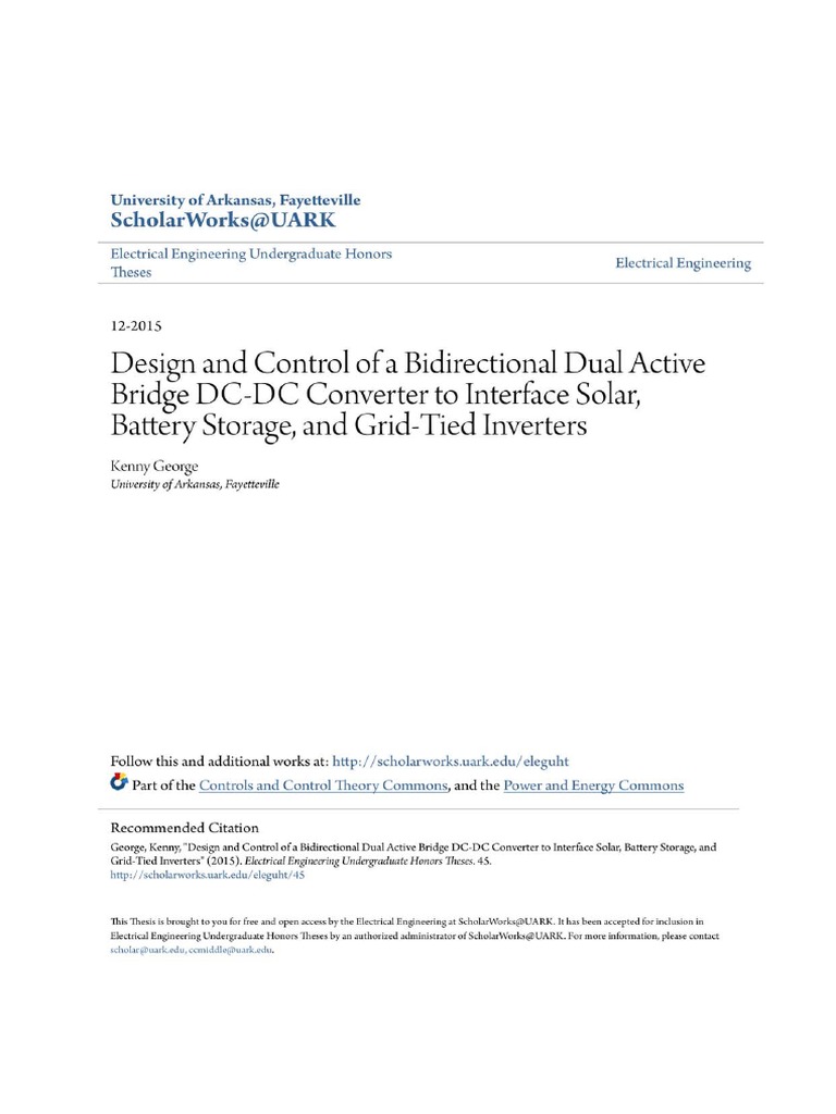 Design and Control of a Bidirectional Dual Active Bridge DC-DC ...