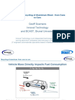 Closed Loop Recycling of Aluminium Sheet from Cans to Cars