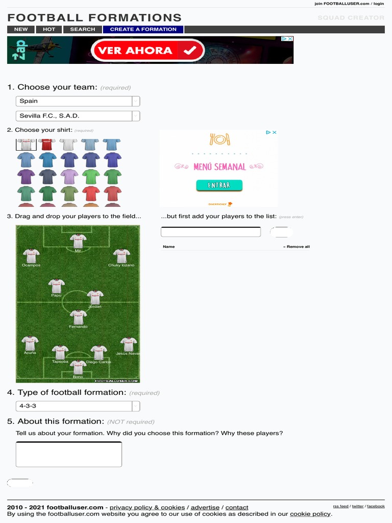 Football Formation Creator PDF
