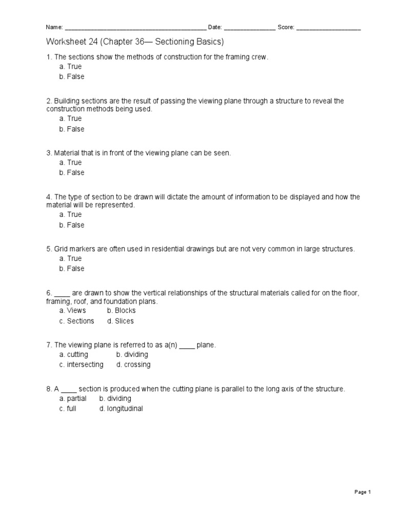 WS24-Chapter 36 Sectioning Basics | Download Free PDF | Framing ...