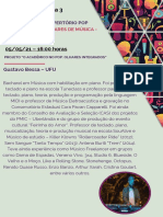 Divulgação Roda de Conversa 3 - Projeto O Acadêmico no Pop - Olhares Integrados - Professor Gustavo Bessa - UFU