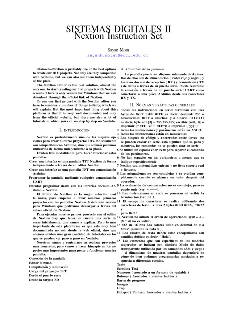 Instrucciones para Nextion Editor | PDF