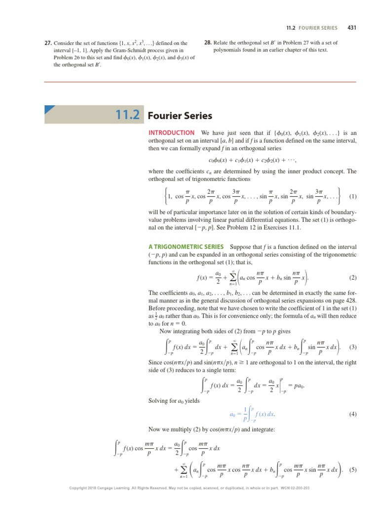 13 Fourier Series (Zill) | PDF | Trigonometric Functions | Function ...