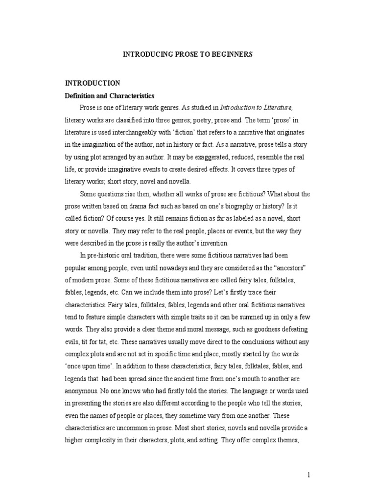Introduction to Narrative Prose | PDF | Narration | Plot (Narrative)
