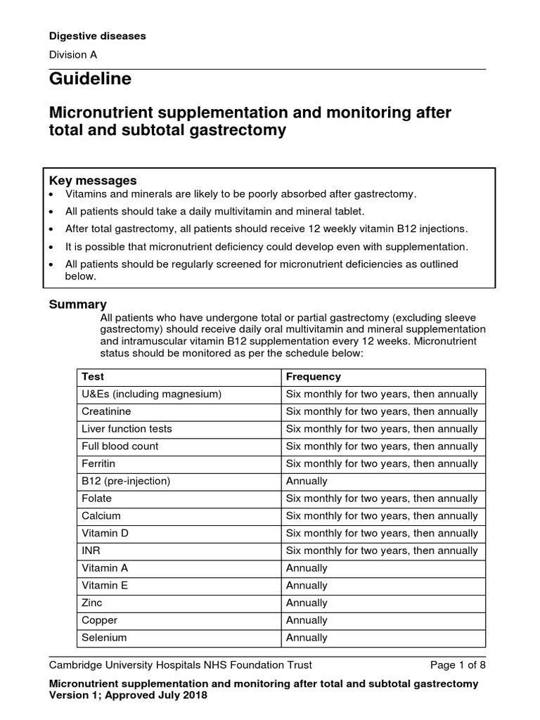 Micronutrient Supplementation and Monitoring | PDF | Dietary ...