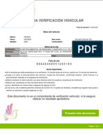 Cita para Verificación Vehicular: Datos Del Vehículo