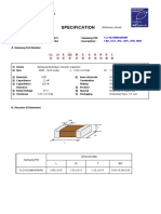 Specification Sheet for Samsung Multi-layer Ceramic Capacitor