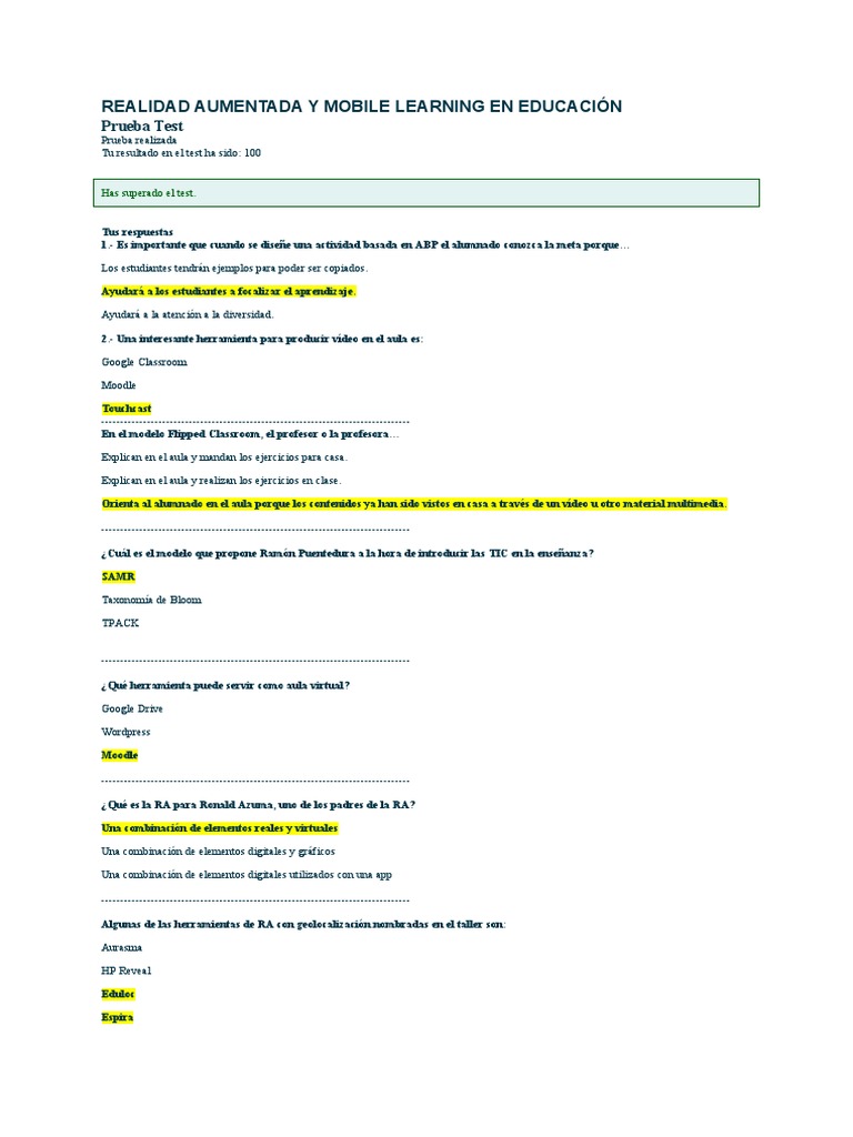 Realidad Aumentada y Mobile Learning en Educación | PDF