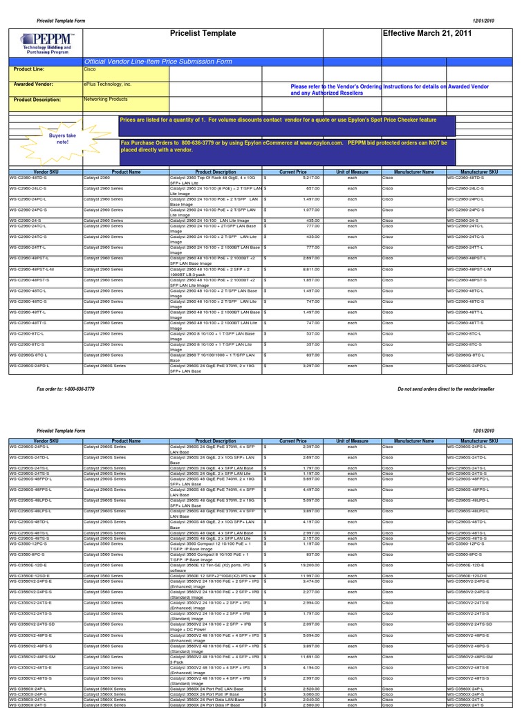 Cisco Price List Router Computing Computer Networking