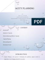 Capacity Planning: BY Mr. M. G. Gadge Assistant Professor, Department of Mechanical Engineering, Viit, Pune