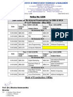 1336 DATE SHEET For Re Internal Examination For BBA BCA 4th 6th Sem