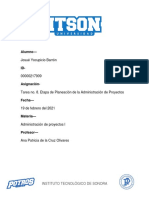 Etapa de Planeación de La Administración de Proyectos