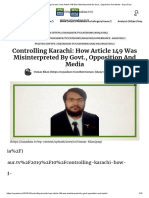 Controlling Karachi - How Article 149 Was Misinterpreted by Govt., Opposition and Media - Naya Daur