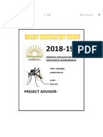 Biology Investigatory Project PDF Malaria Plasmodium