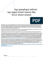 Patofisiologi pareplegia inferior tipe upper motor neuron dan lower motor neuron