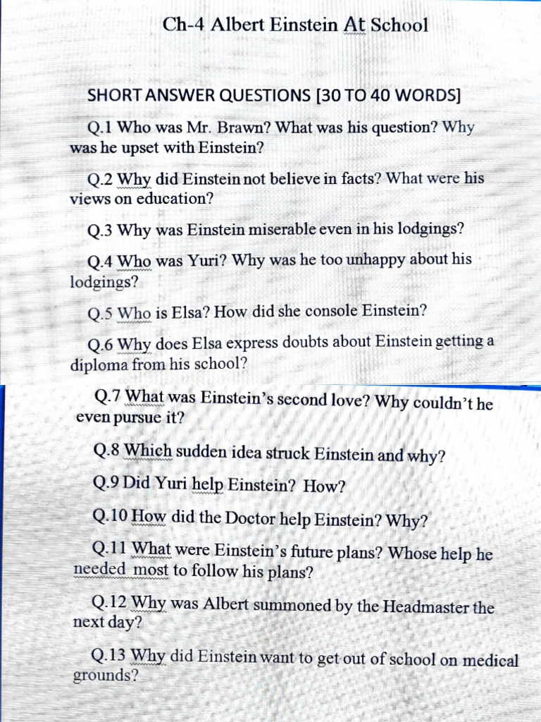 Albert Einstein Question And Answer – FBRYU