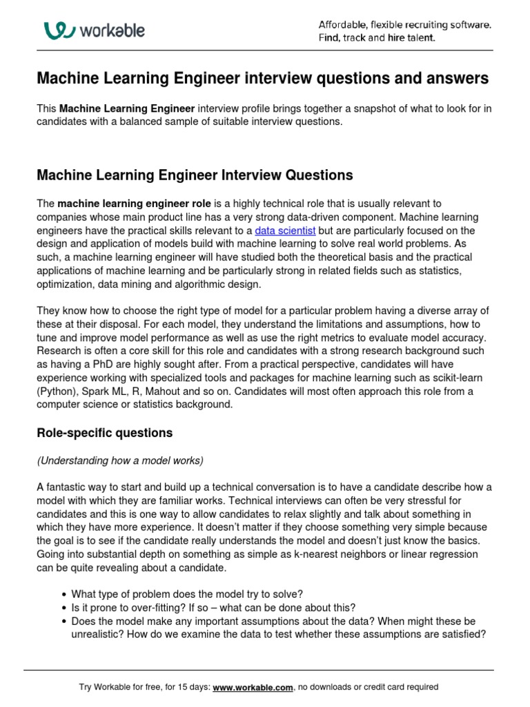 ML Engineer Interview Guide | PDF | Machine Learning | Data Science