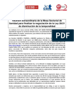 Comunicado Mesa Sectorial Consolidacion