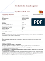 Online Gramin Dak Sevak Engagement: Department of Posts - India