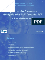 Dynamic Performance Analysis of A Full Toroidal IVT