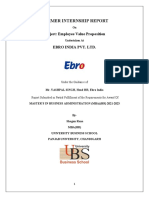 Summer Internship Report: Project: Employee Value Proposition Ebro India Pvt. LTD