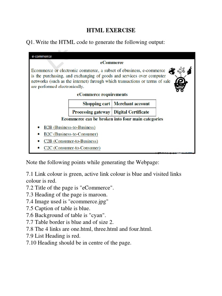 HTML Exercise | PDF | E Commerce