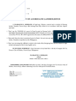 Affidavit of Aggregate Landholdings