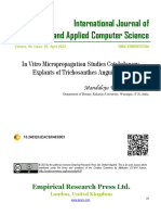 In Vitro Micropropagation Studies Cotyledonary Explants of Trichosanthes Anguina (L)