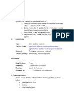 Objectives:: Solve Quadratic Equations