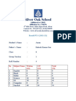 Silver Oak School: Student's Name: Aman Father's Name: Rakesh Kumar Sen Class: 8 Group/ Section: 1 Roll Number: 4