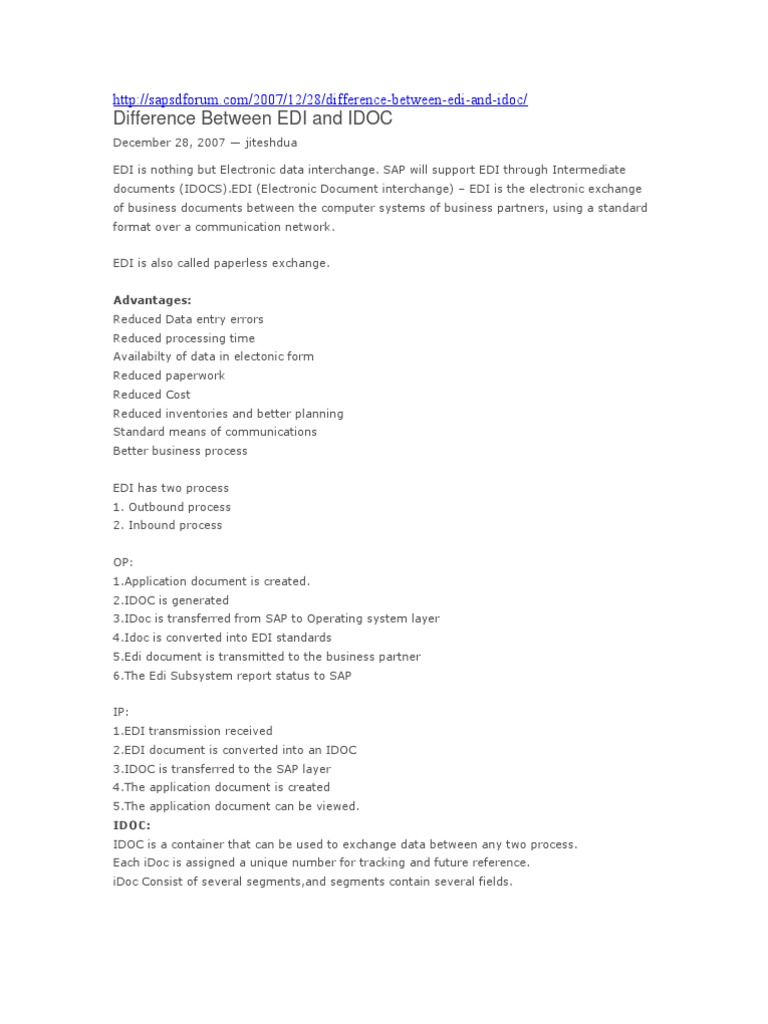 Difference Between EDI and PDF