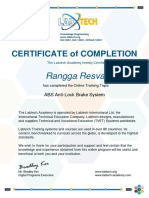 ABS Anti-Lock Brake System Certificate of Completion