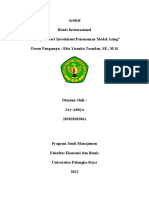 Artikel Bisnis Internasional "Foreign Direct Investment/Penanaman Modal Asing" Dosen Pengampu: Rita Yuanita Toendan, SE., M.Si