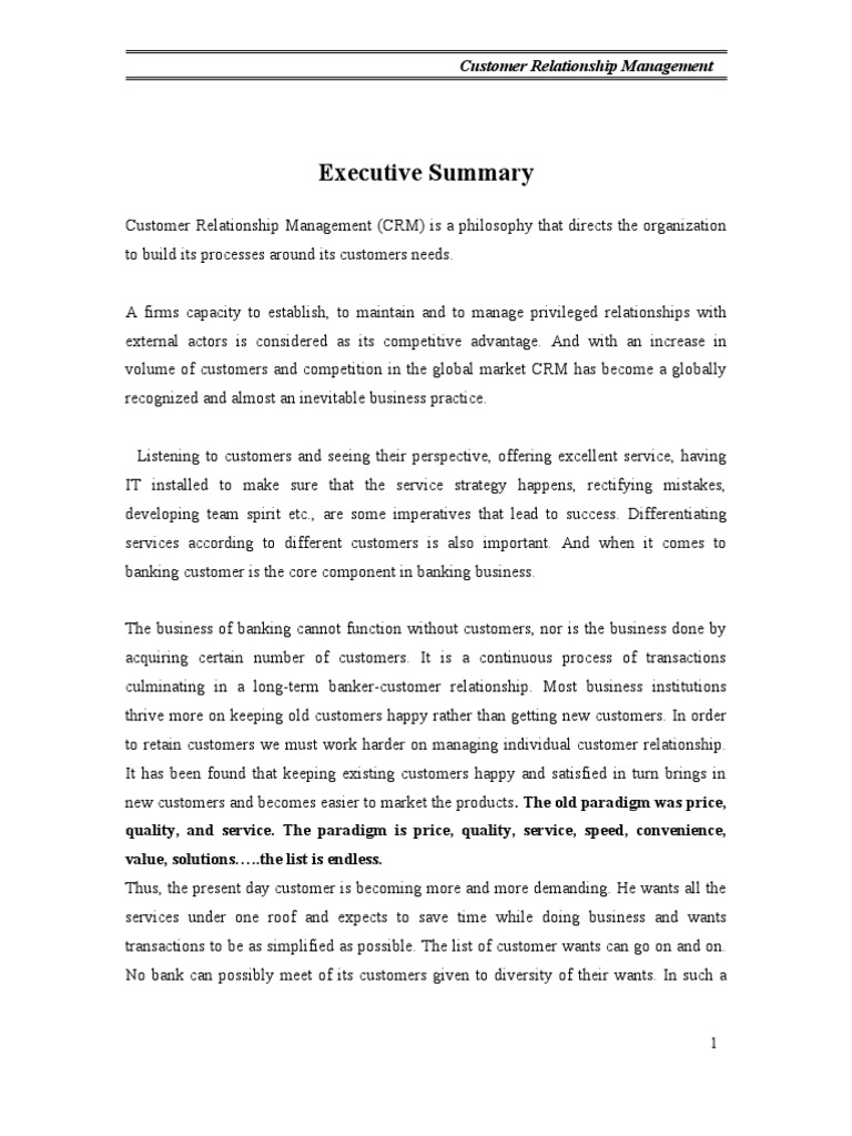 Importance of CRM in Banking Sector | PDF | Strategic Management ...