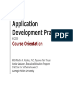 Application Development Practices: Course Orientation