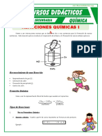 Que Son Las Reaccciones Quimicas para Cuarto de Secundaria