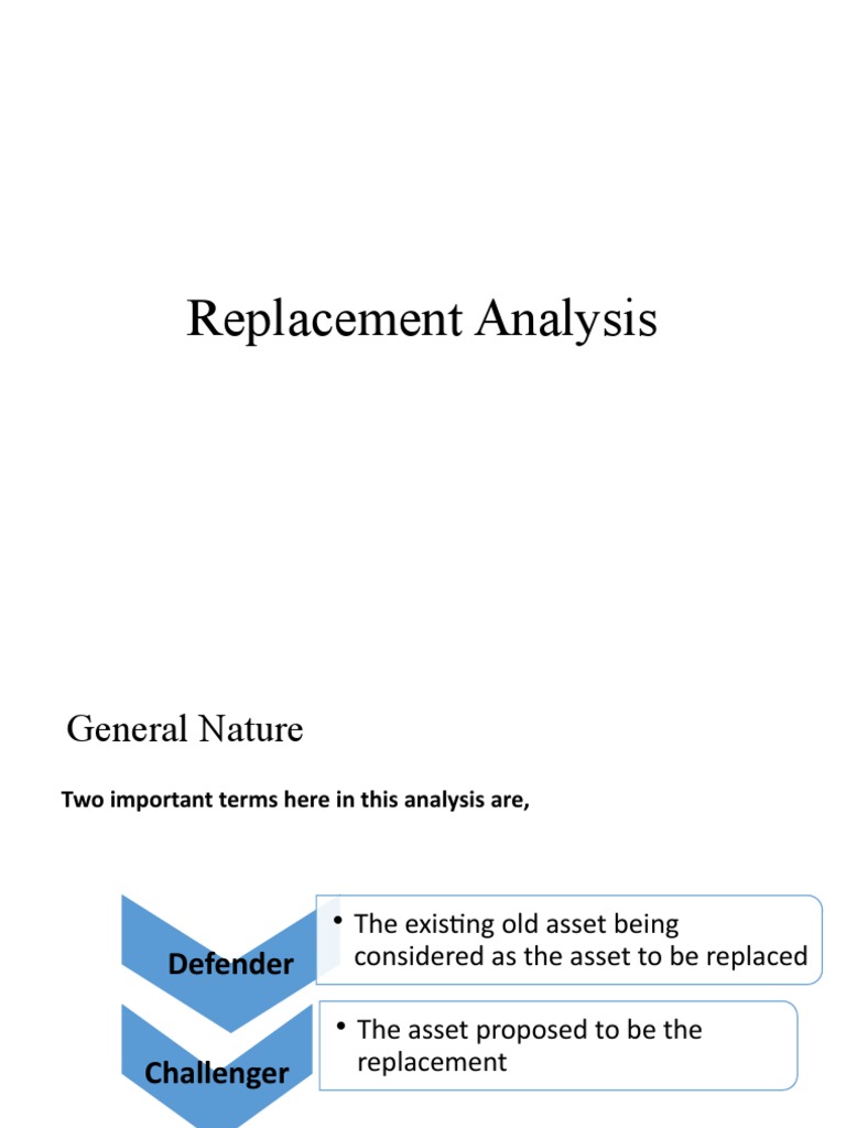 Replacement Analysis of Assets | PDF | Depreciation | Value (Economics)