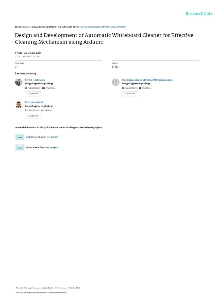 Design and Development of Automatic Whiteboard Cleaner For Effective