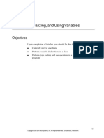 Declaring, Initializing, and Using Variables: Objectives