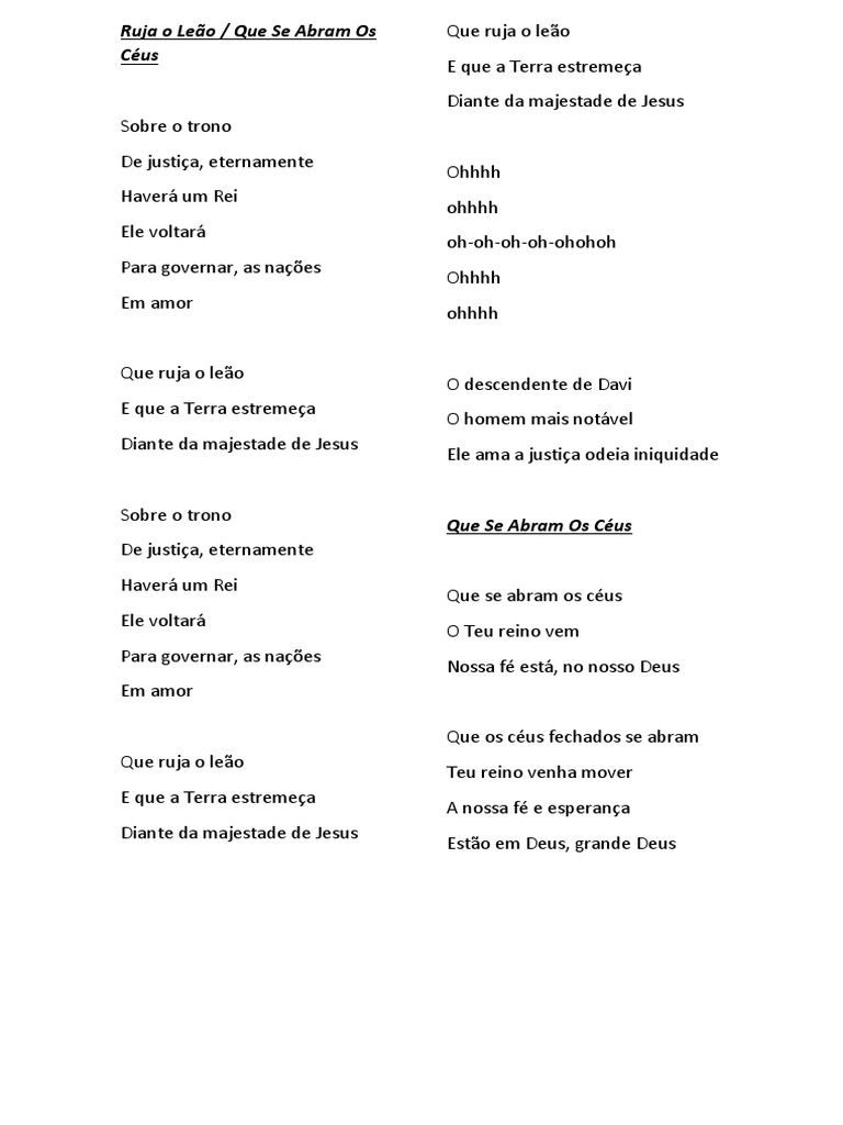 Ruja o Leão | PDF