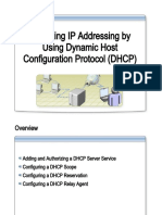 Allocating IP Addressing by Using Dynamic Host Configuration Protocol (DHCP)