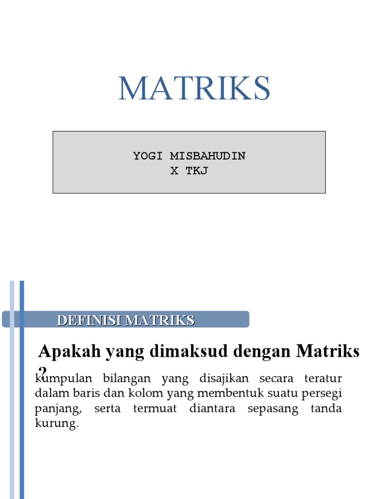 Soal Dan Jawaban Matriks