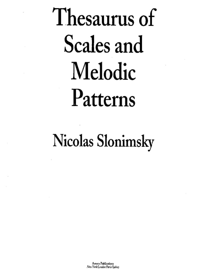 Slonimsky Thesaurus of Scales and Melodic Patterns PDF