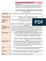 Lesson Plan Format: Poetry With 5 Senses: Topic: TEK(s)