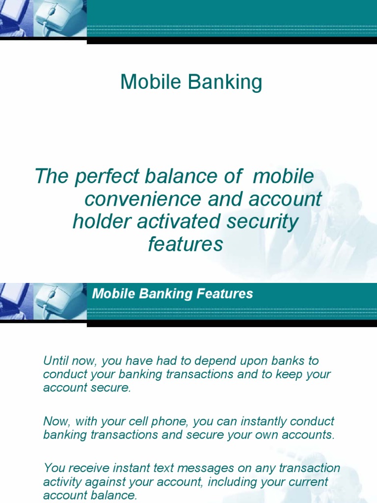 Mobile Banking: Secure Transactions & Alerts | PDF | Mobile Phones | Banks